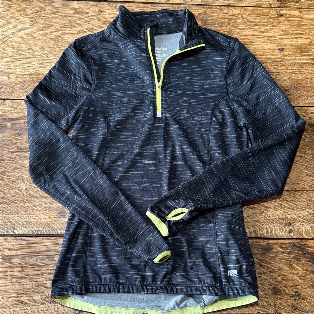 Marika Black and Yellow Quarter-Zip Sweatshirt